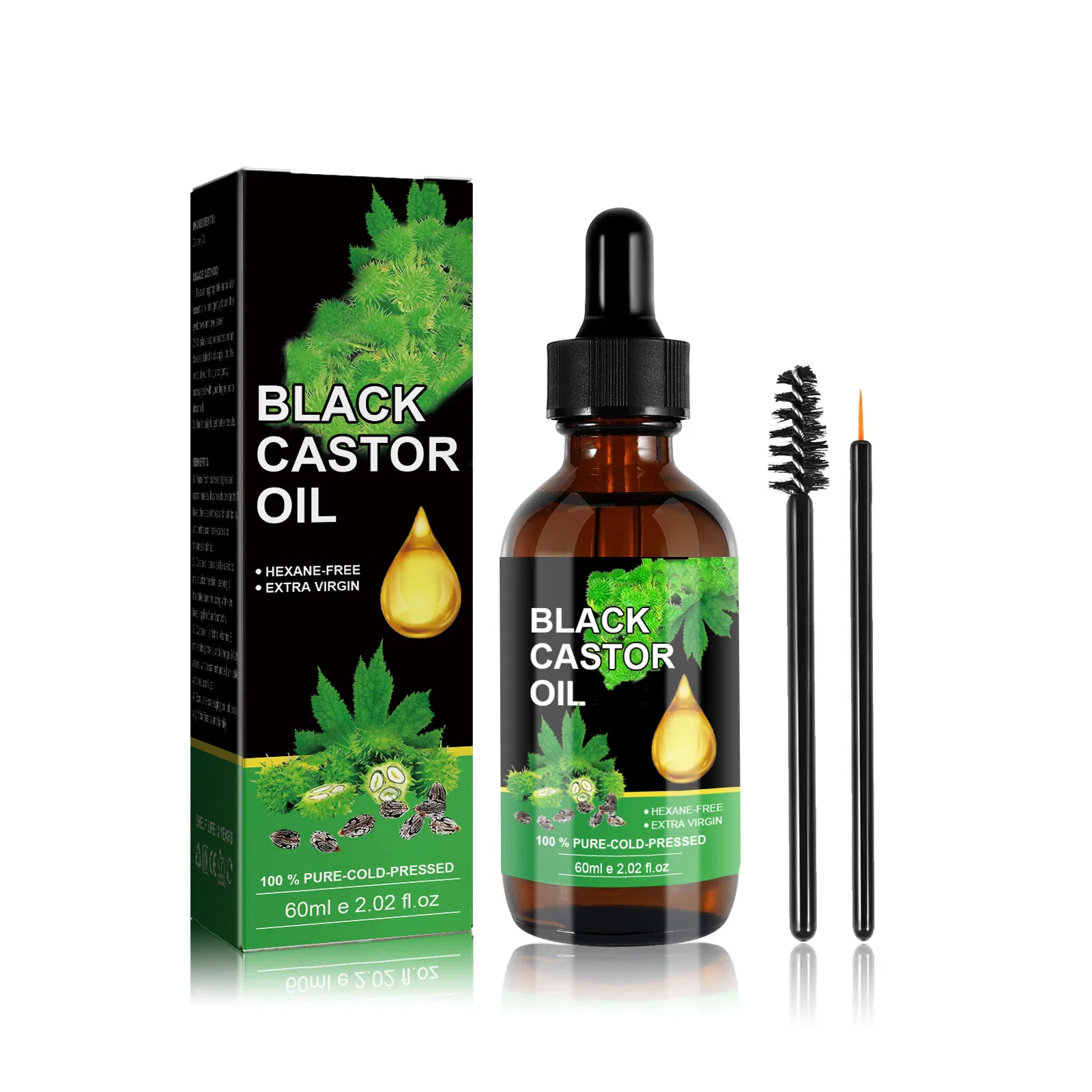 Natural Eyelash Growth Serum Hair Products Custom Logo Eyebrow Castor Oil Serum Private Label Organic for Hair Growth Castor Oil