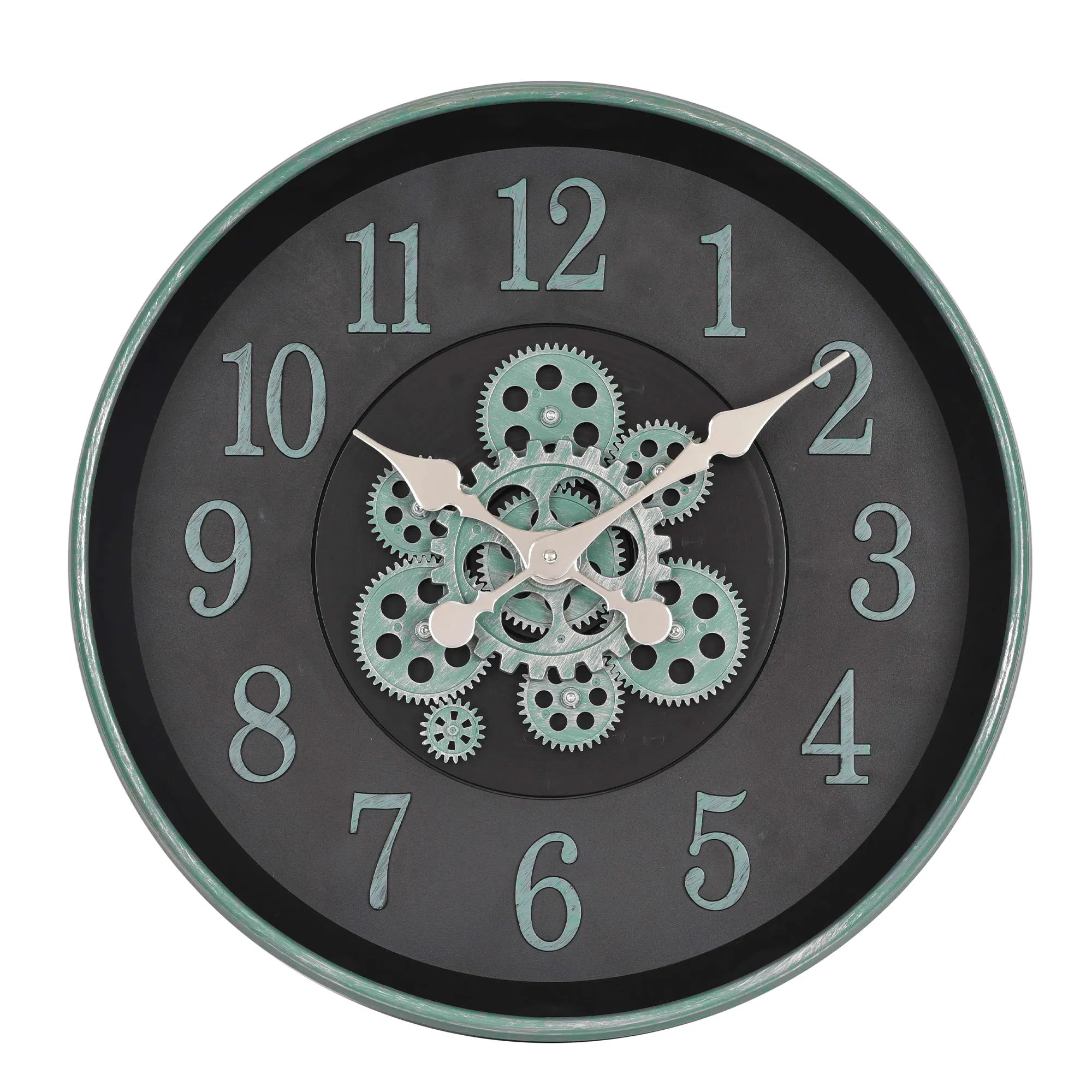 Vintage Gear Wall Clock Easy to Read Digital Design Luxury Customized Large Size Plastic Wall Decor