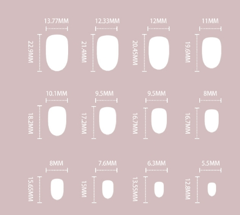 24 PCS French Press on Nails Almond Short Natural Reusable Stick on Nails