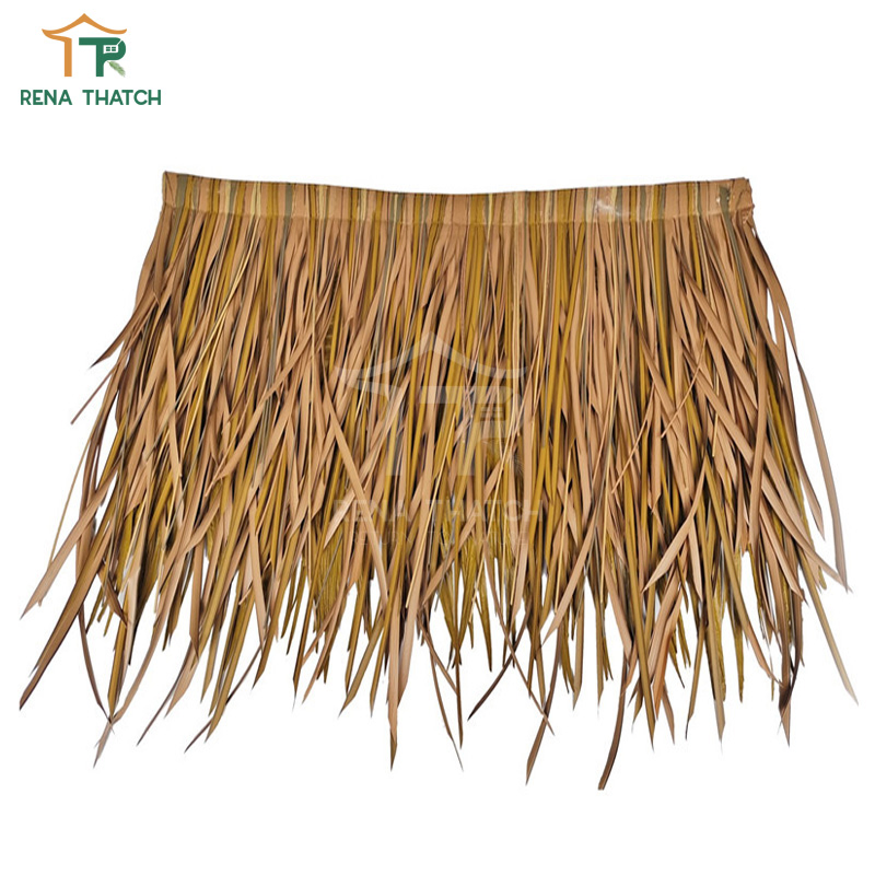 Very Cheap UV Protected Fire Resistant Plastic Artificial Roof Thatch Synthetic Tiki Thatch