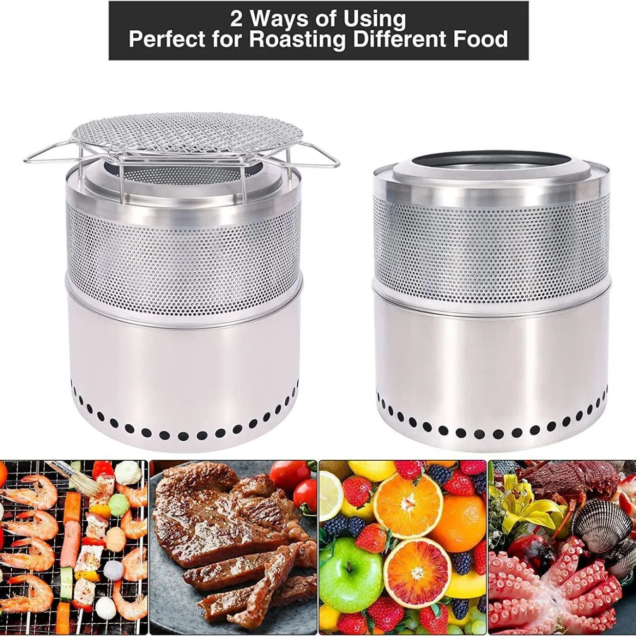 Беспламенный костровой стол 20 дюймов с грилем и поддоном