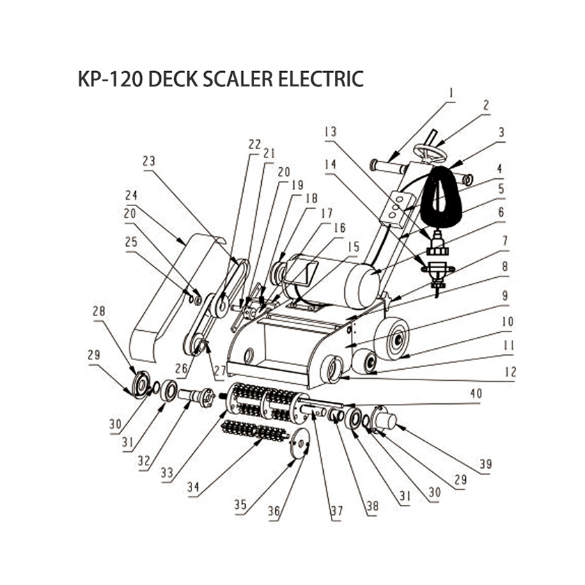 Kp-120 Hand-Push Rust Remover Large Area Derusting Machine Electric Electrical Deck Scaler