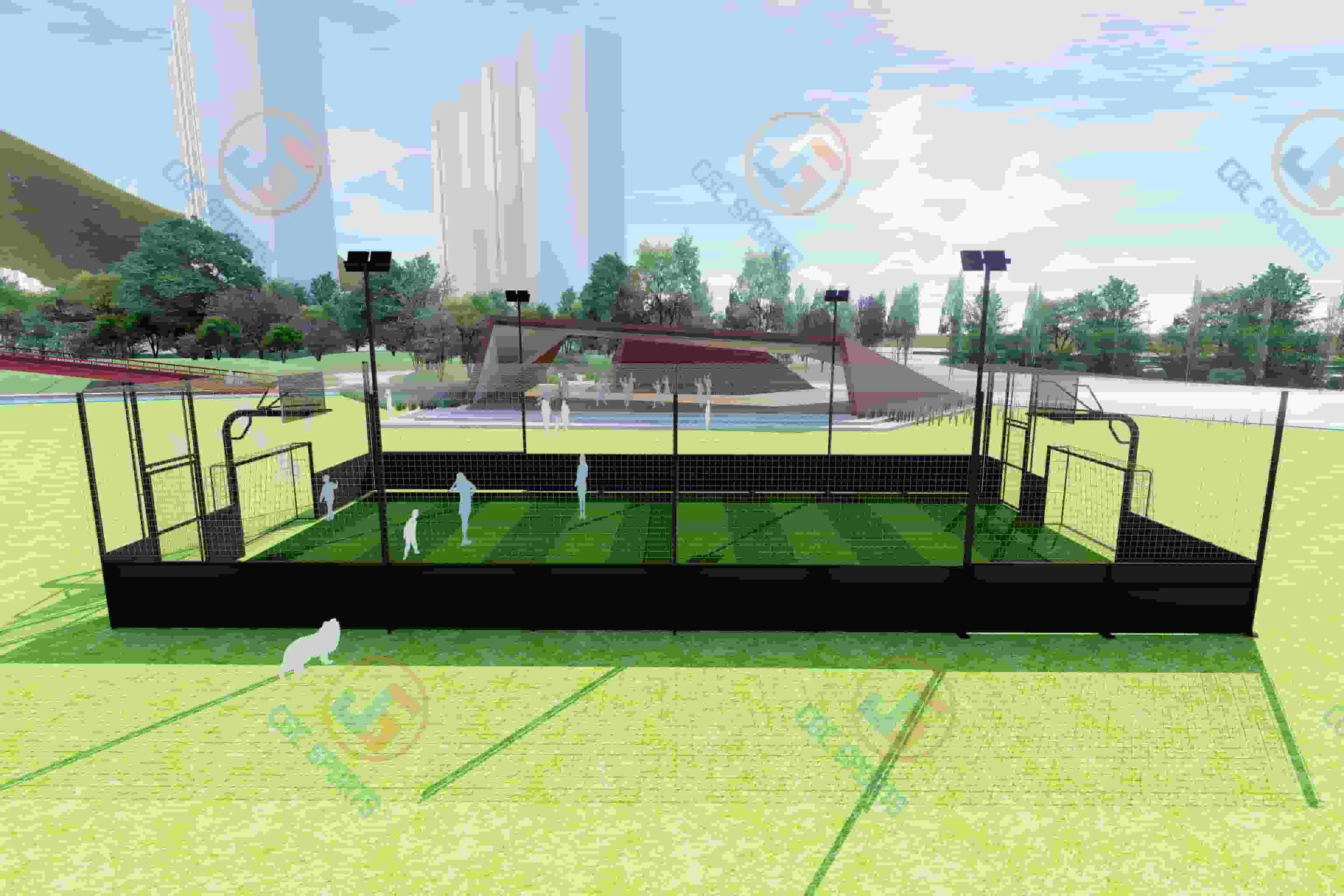 Galvanized Chain Link Soccer Fence Outdoor Football Field Barrier Mesh Heavy Duty Sports Court Fencing