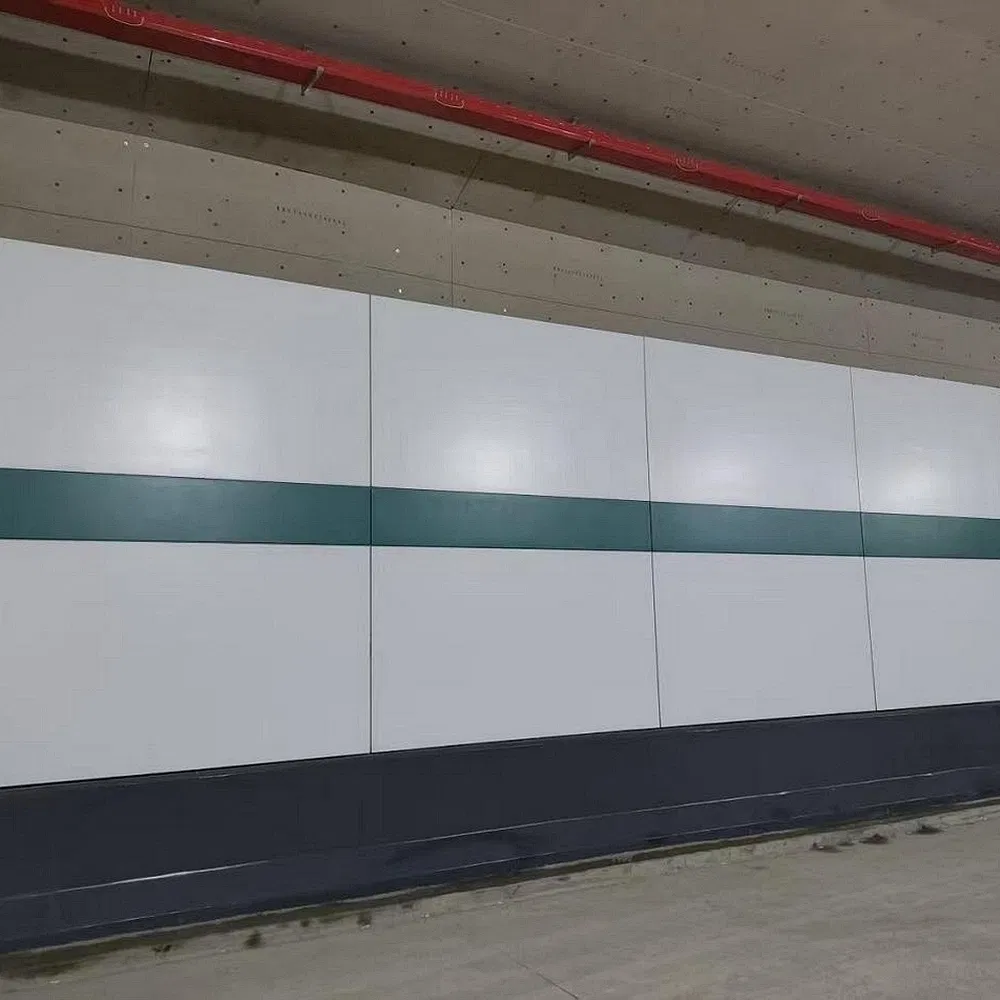 MGO Fireproof Fiber Cement Tunnel Decorative Panel for Subway Escalator Walls