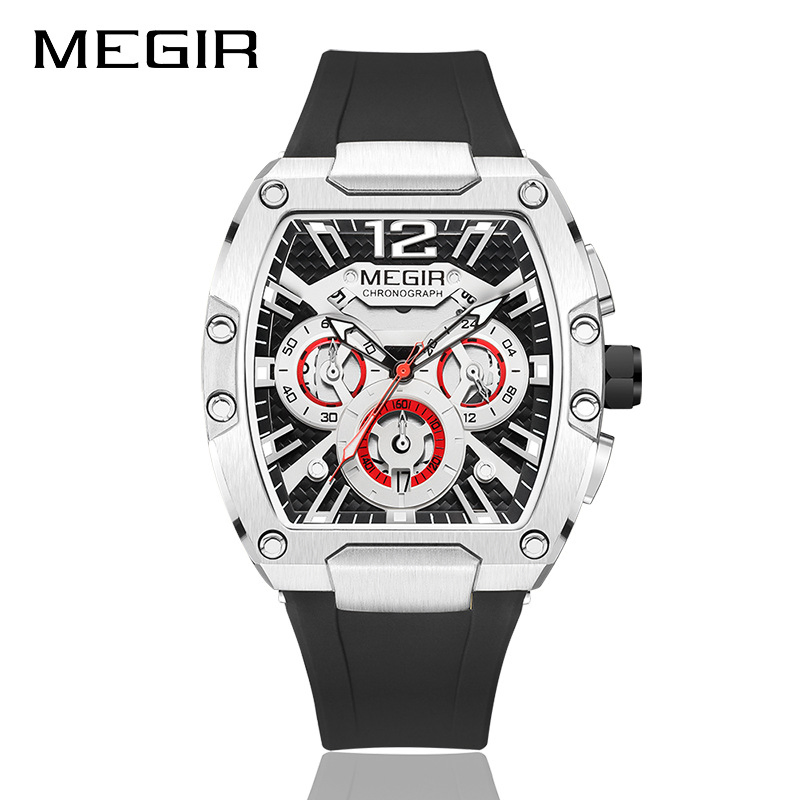 Megir 8112g Brand Men's Fashion Sports Silicone Band Waterproof Quartz Watch