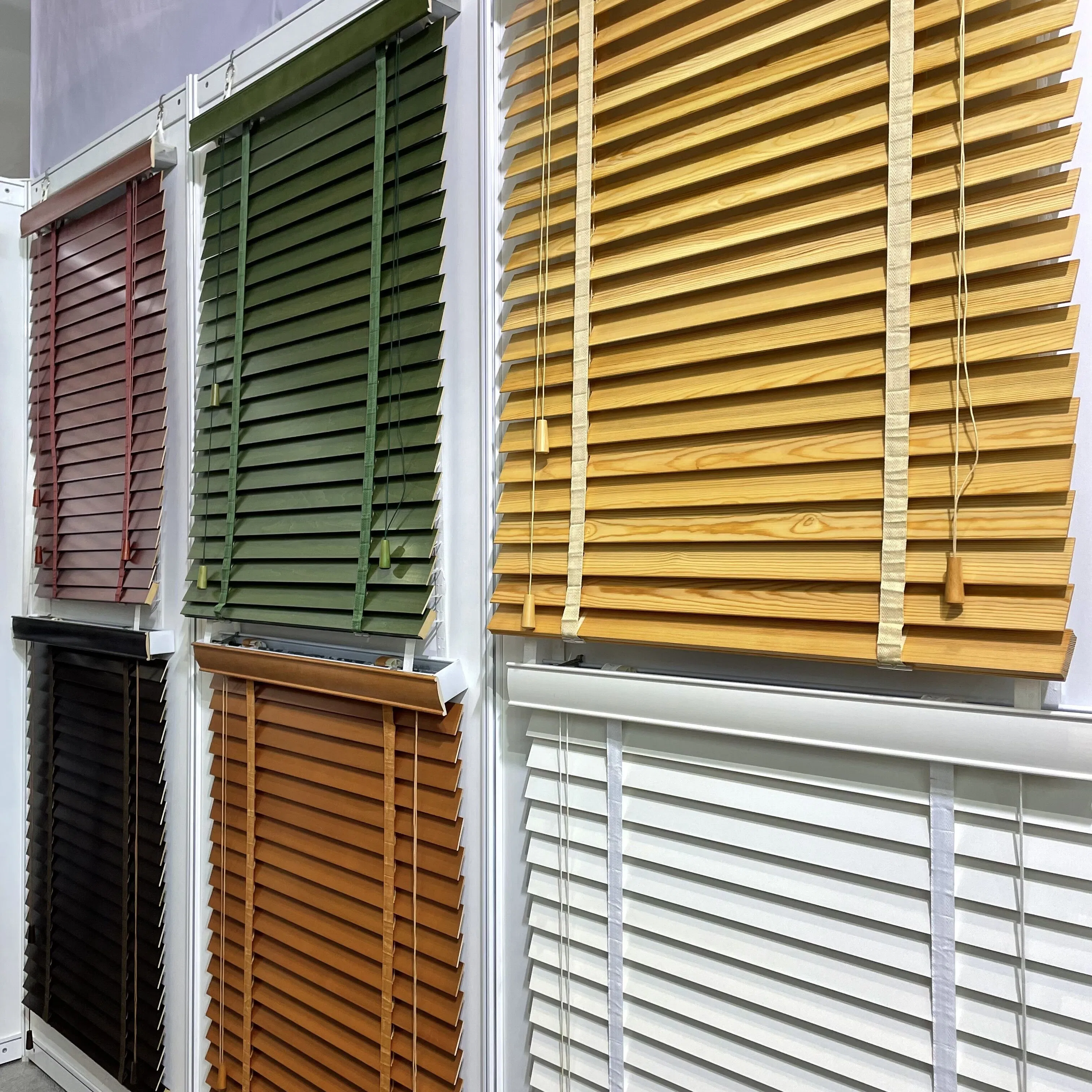 Anti UV Privacy Wood Blinds Motorized Window Wooden Blinds