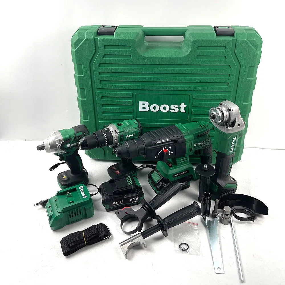 21V Brushless 4-in-1 Demolition Hammer Torque Wrench Ice Auger Angle Grinder