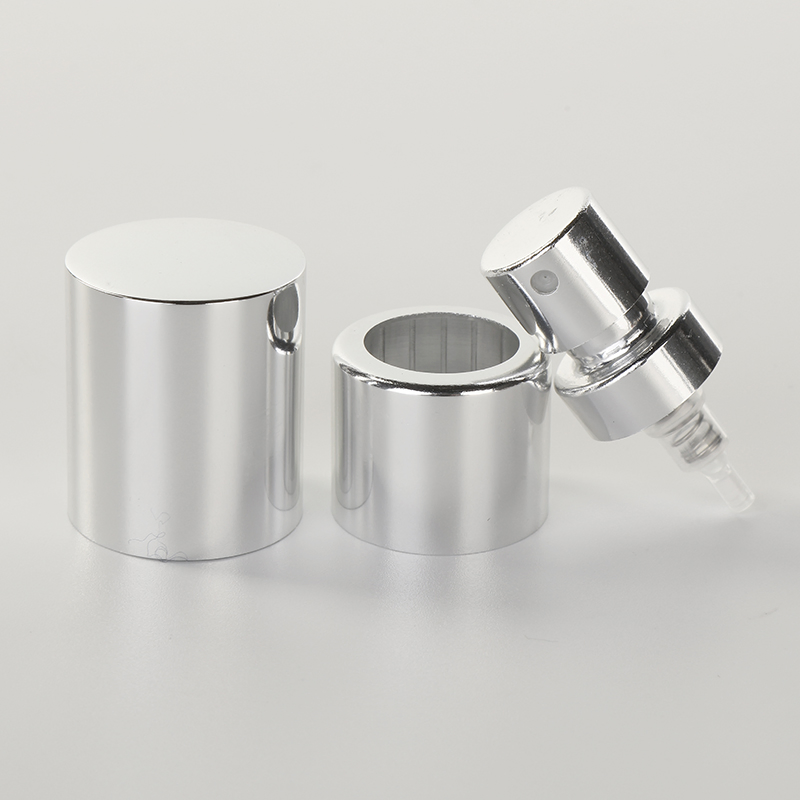 Ribbed Glass Bottle White Fine Fea Pump Mist Sprayer for Fea Crimp Glass Bottle Sprayer Dispenser Sprayer Aluminum Sprayer Fine Spray