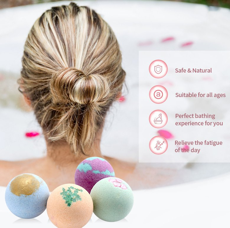 Online Wholesale and Retail Bubble Bath Supplies Vegan Essential Oil SPA Fizz Handmade Bath Ball 12 Pack Bubble Bath Bomb