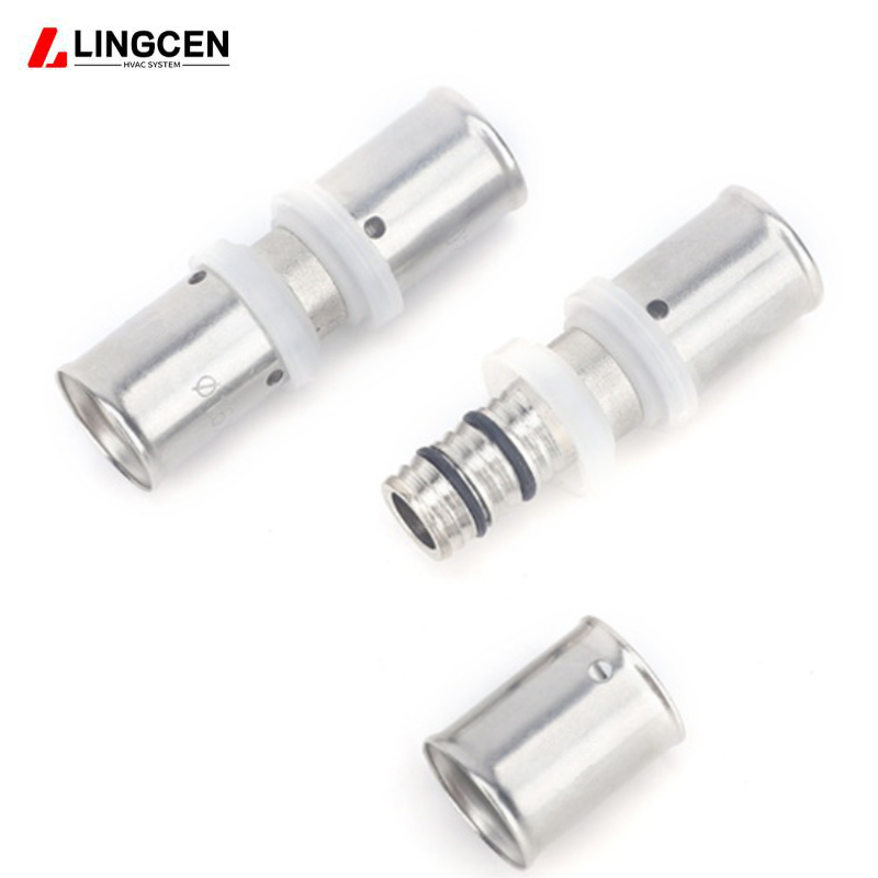 Brass Pex Al Pex Compression Press Pipe Fitting Union Connector Equal Coupling