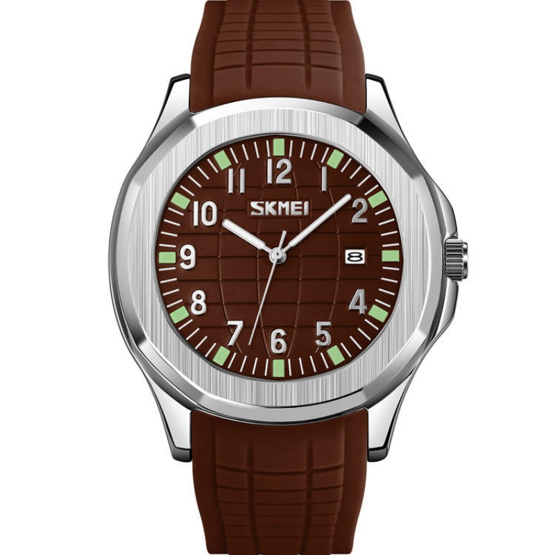 Luminous Business Stylish Silicone Strap Men Wristwatch Big Dial Waterproof Quartz Watches