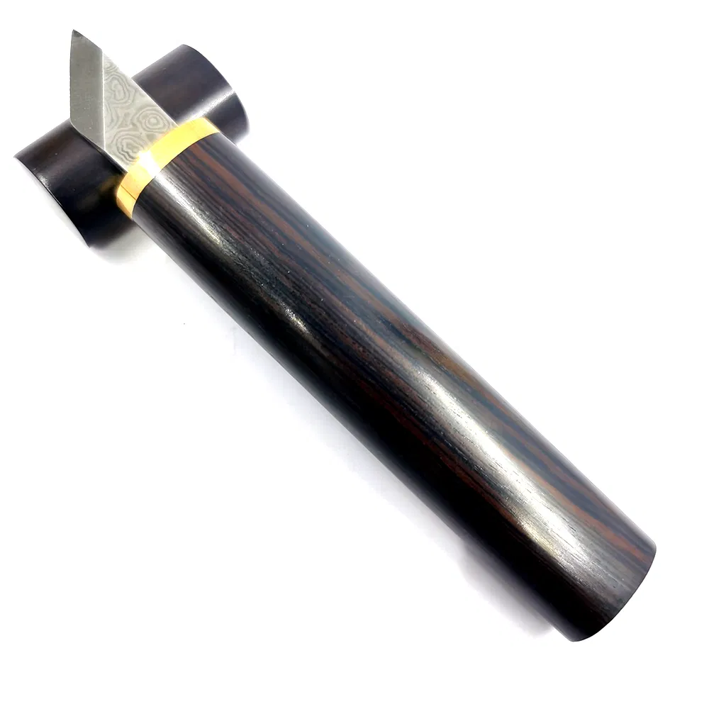 Fbk-Dam003 4.4" Mini Deflected Blade Damascus Steel Fixed Wood Carving Knife