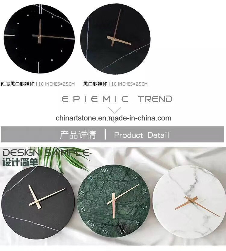 Nature Marble Clocks for House Decoration