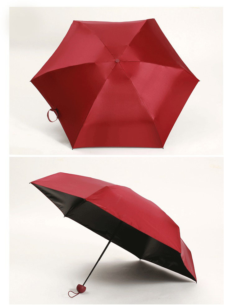 Large Diameter Colorful Three-Fold Foldable UV-Blocking Sunshade Customizable Solid Color Rain-Sun Umbrella