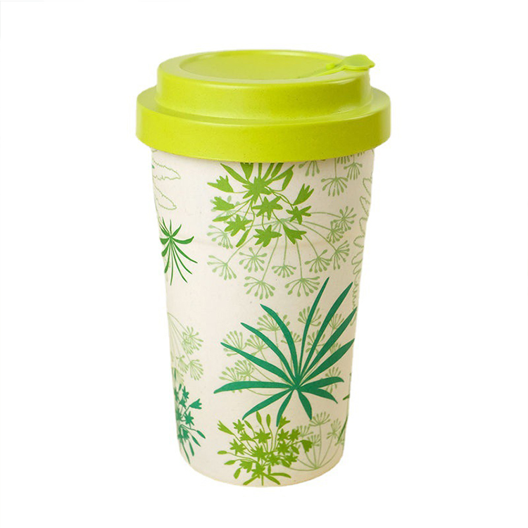 Bc-Eco-Friendly Printed Biodegradable Reusable Bamboo Fiber Coffee Mug Cups