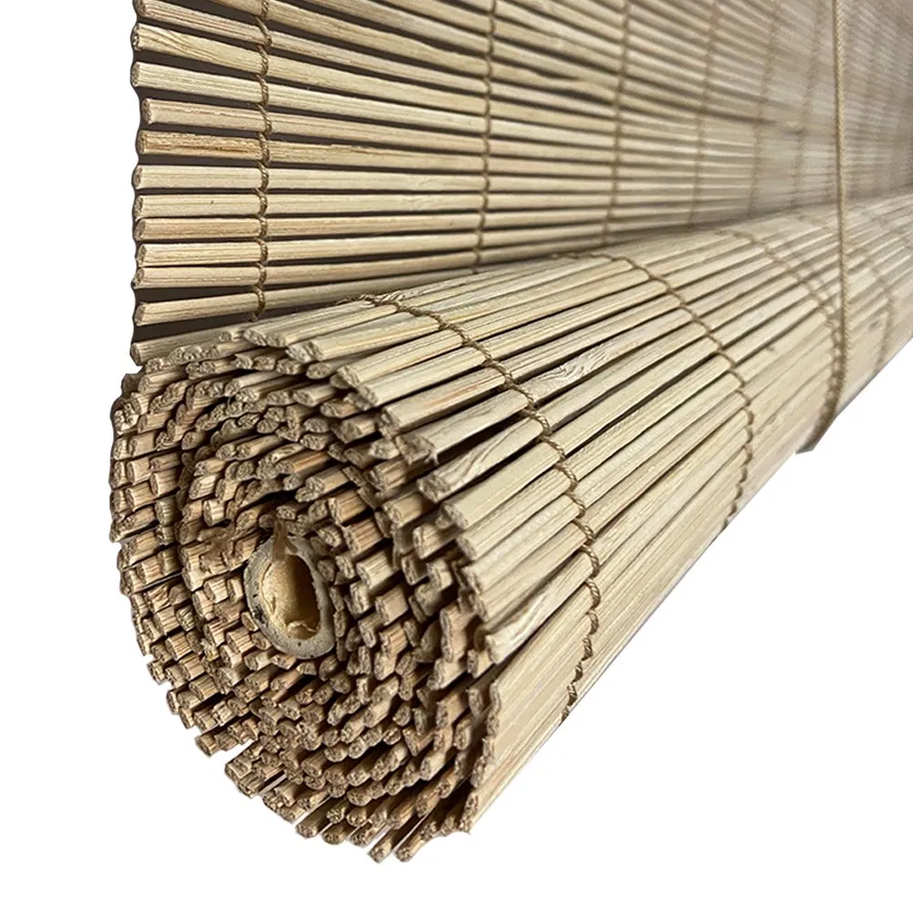 Factory Direct Sales Light Brown Natural Bamboo Blind with Pull Cord Systeam