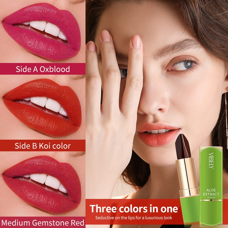 Beauty Makeup Multi-Color 3-in-1 Lipstick High Pigment Waterproof Matte Velvet Ladies Lipstick
