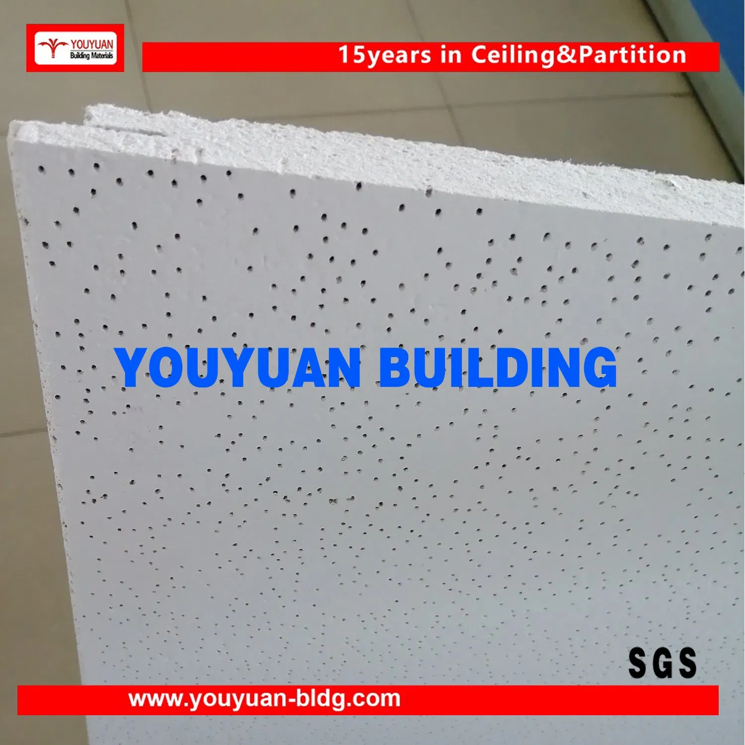 15mm Youyuan Brand Acoustic Mineral Fiber Ceiling Board
