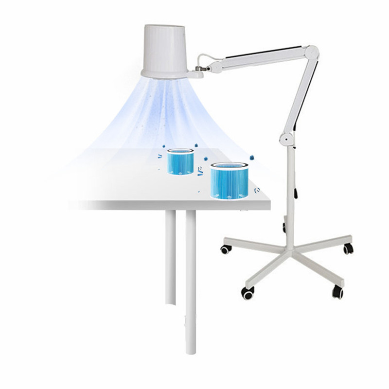 Strong Suction Built-in Reused Filter Manicure Pedicure Station Range Hood with Lamp