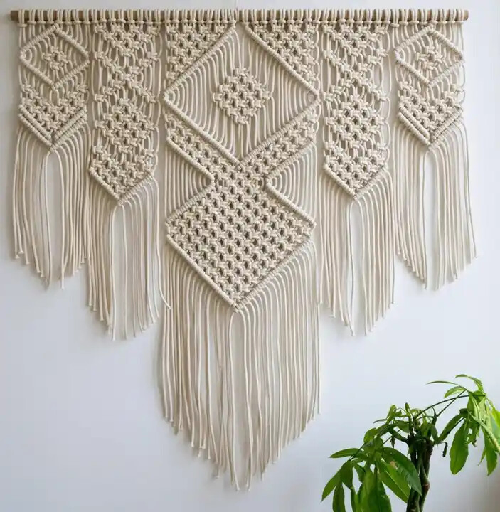 Wholesale Good Quality Custom Beauty Boho Home Decor Big Handmade Cotton Macrame Wall Hanging