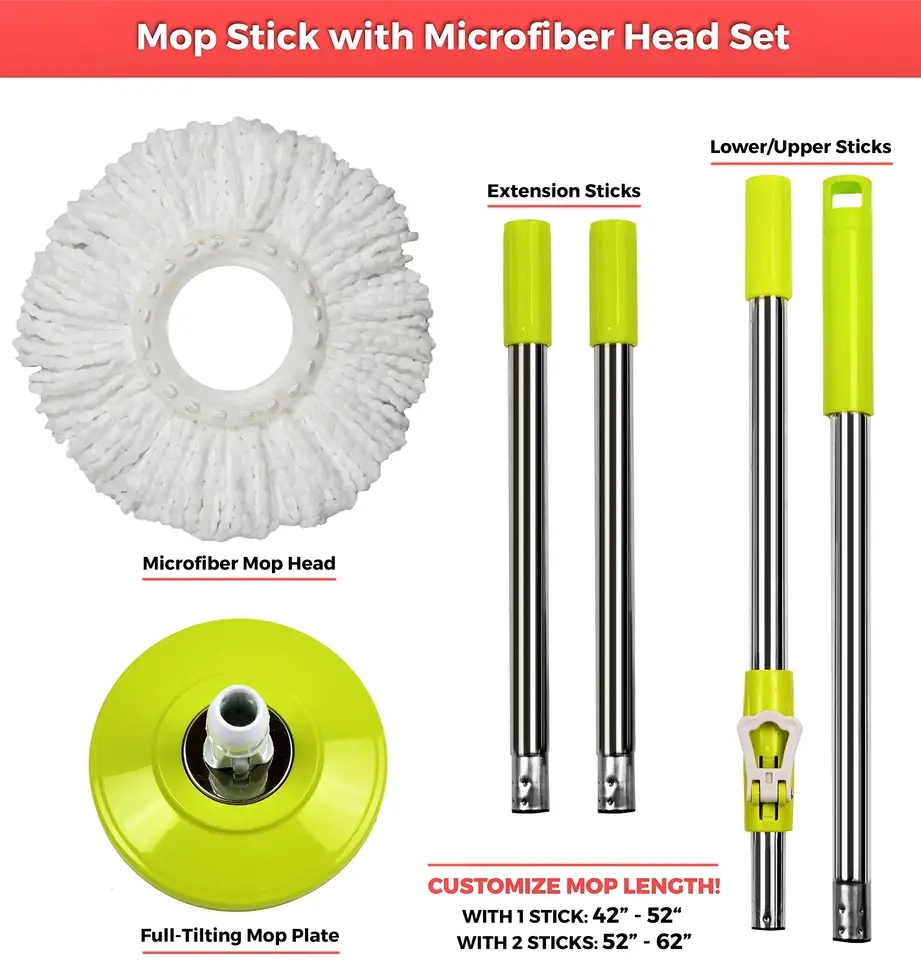 Ultra-Effective Flat Detachable Spinning Mop for Effortless Cleaning