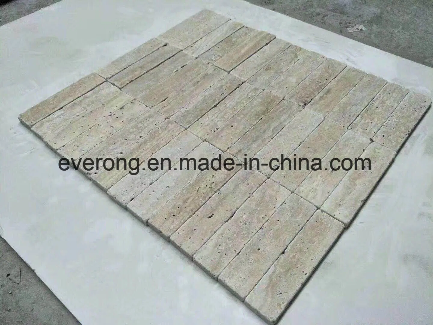 Natural Beige Travertine Tumbled Cobble Stone Paver for Patio, Driveway, Landscape