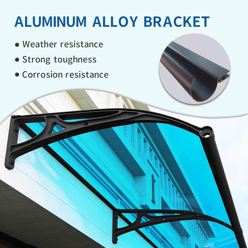 Door Awnings Exterior, Polycarbonate Cover Awnings for Doors Entrance, Awning for Door Window Exterior with Aluminum Bracket for Sun Shutter, UV, Rain and Snow