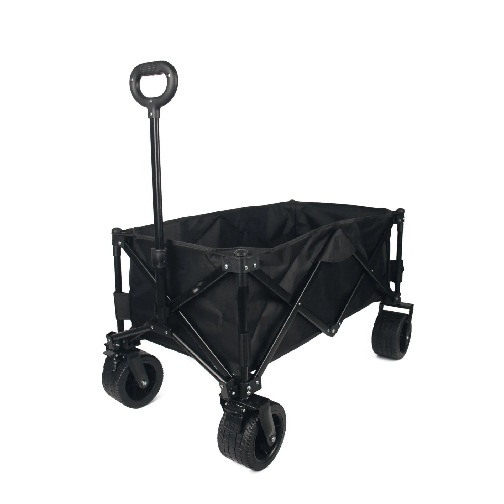 Foldable 8 Inch Wheels Custom Enlarged Volume Outdoor Camping Trolly Cart Tank Wheel Version Black