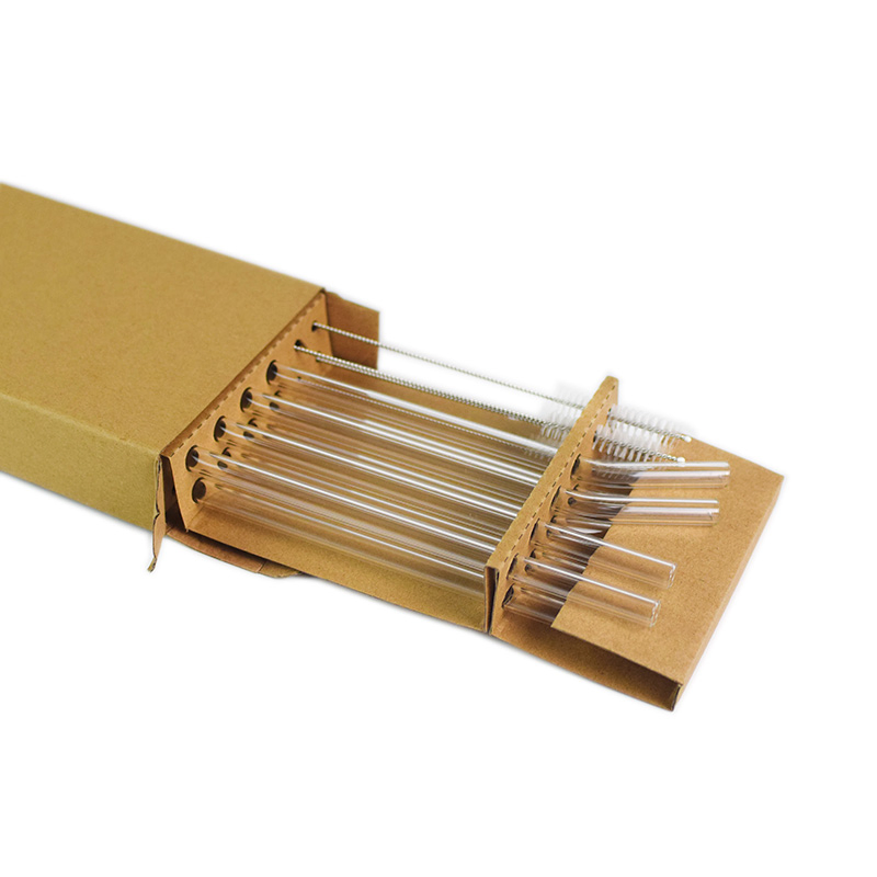 Customized Style Colorful Glass Straw with Personal Package Box