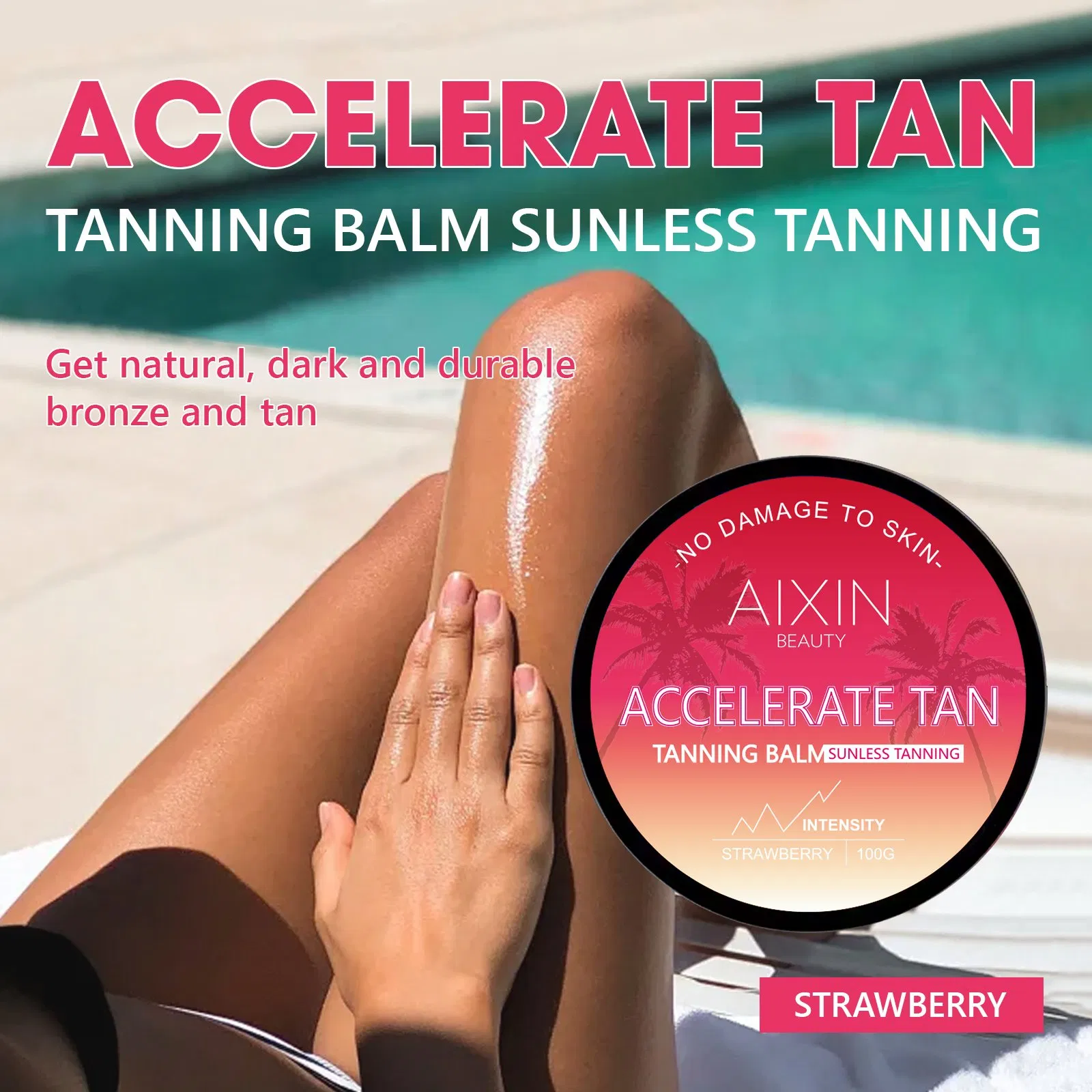 Beauty Skin Care Product Custom Accelerate Tan Dark Sunbed Strawberry Tanning Cream Cosmetics