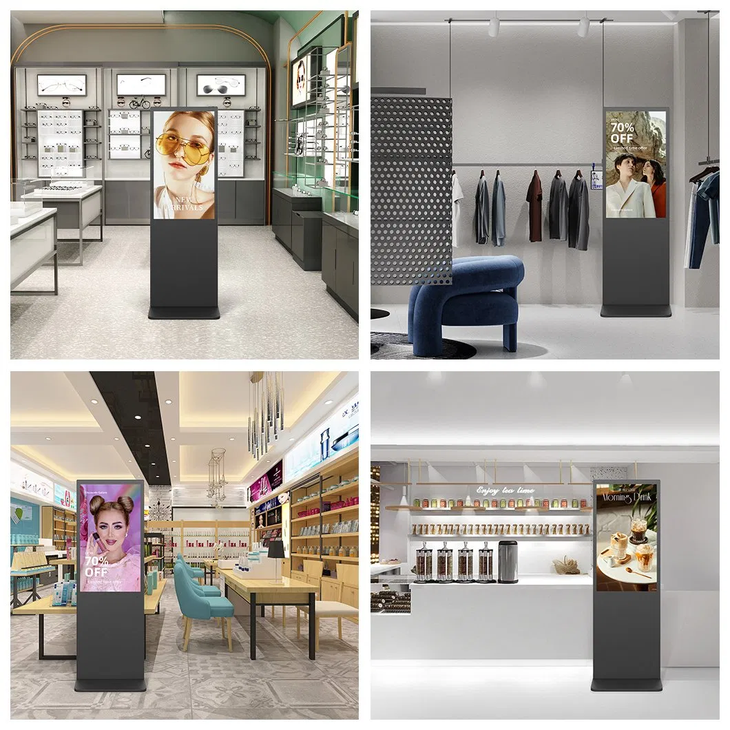 43-65 Inch Floor Standing Advertising Player Vertical Monitor Touch Screen for Shop