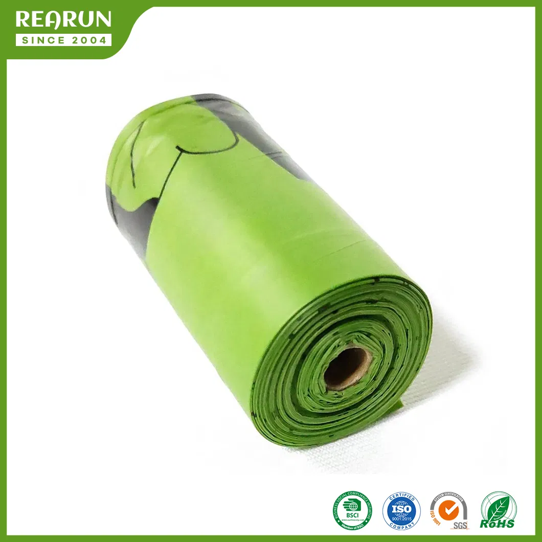 Rearun Biodegradable Plastic Bag China Wholesaler Plain Black Degradable Garbage Bag