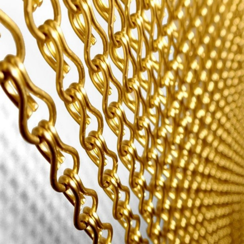 Modern Aluminum Chain Link Metal Curtain Wall and Facade Mesh Panels for Architectural Interior Design