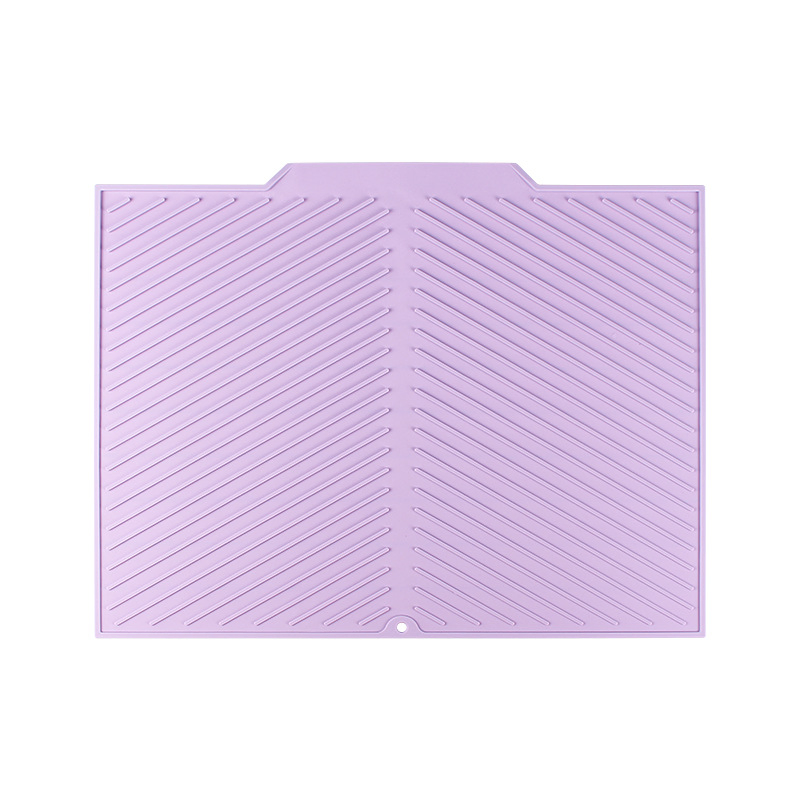 Силиконовый коврик для сушки посуды с уклоном и сливом