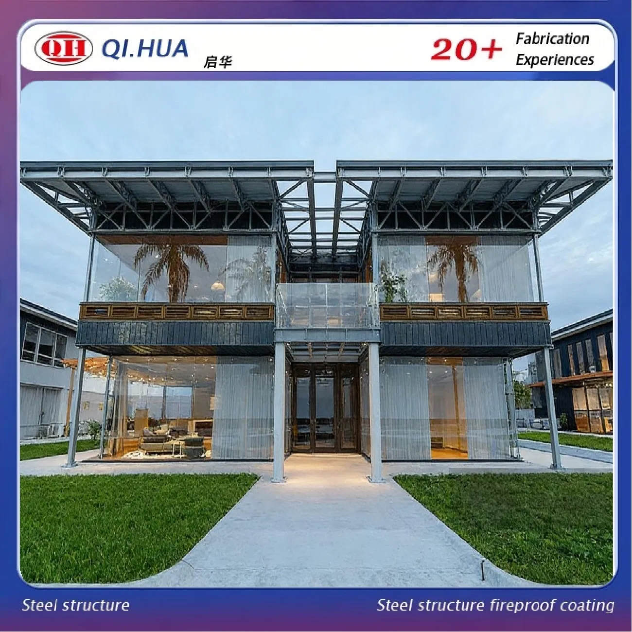 Luxury Casa Prefabricada Prefab Modula Steel Frame Warehouse for Livingroom and House