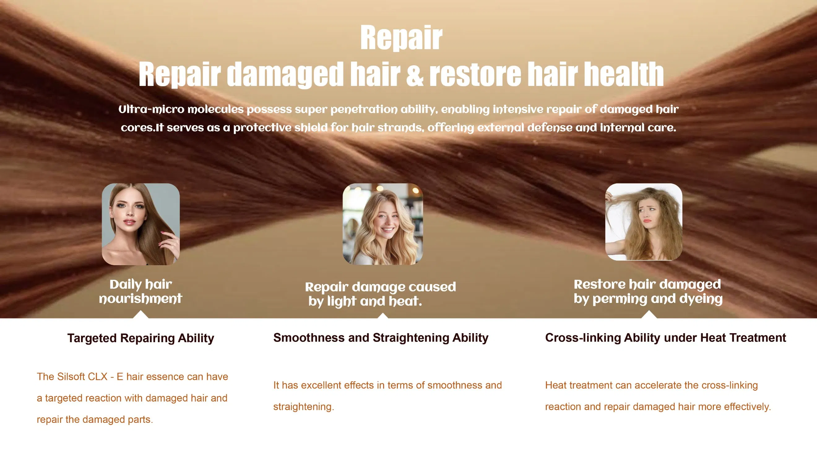 Custom OEM Heat Protection Smooth Hair Care Repair Damaged Luminous Serum for Hair