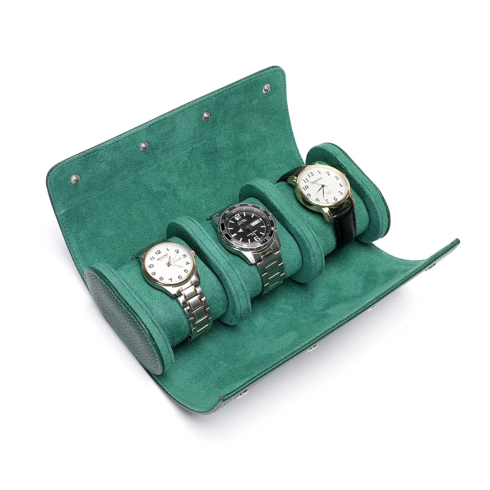 3 Slot Watch Roller Jewelry Custom Logo Watch Box Luxury Watch Leather OEM for Men and Women