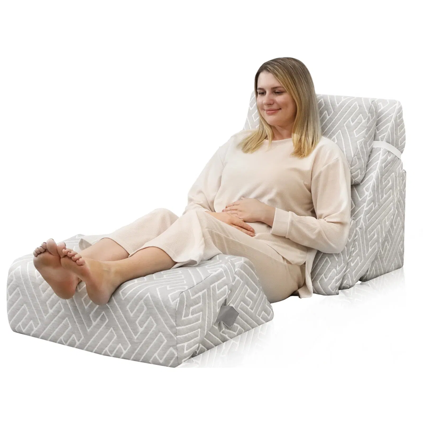 Meditation Pyramid Wedge Cushion Adjustable Memory Foam Firm Bed Lumbar Pillow