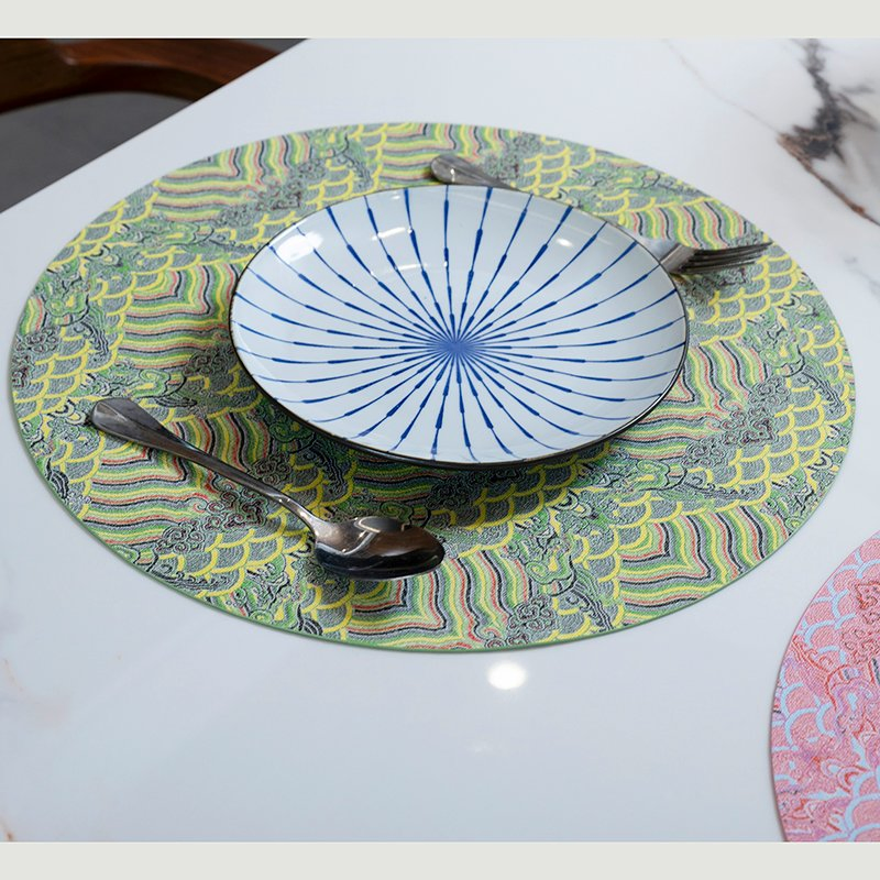 PVC Leather Placemat Non-Slip Oil-Proof Heat-Resistant Dining Tableware Washable Table Mat Pad