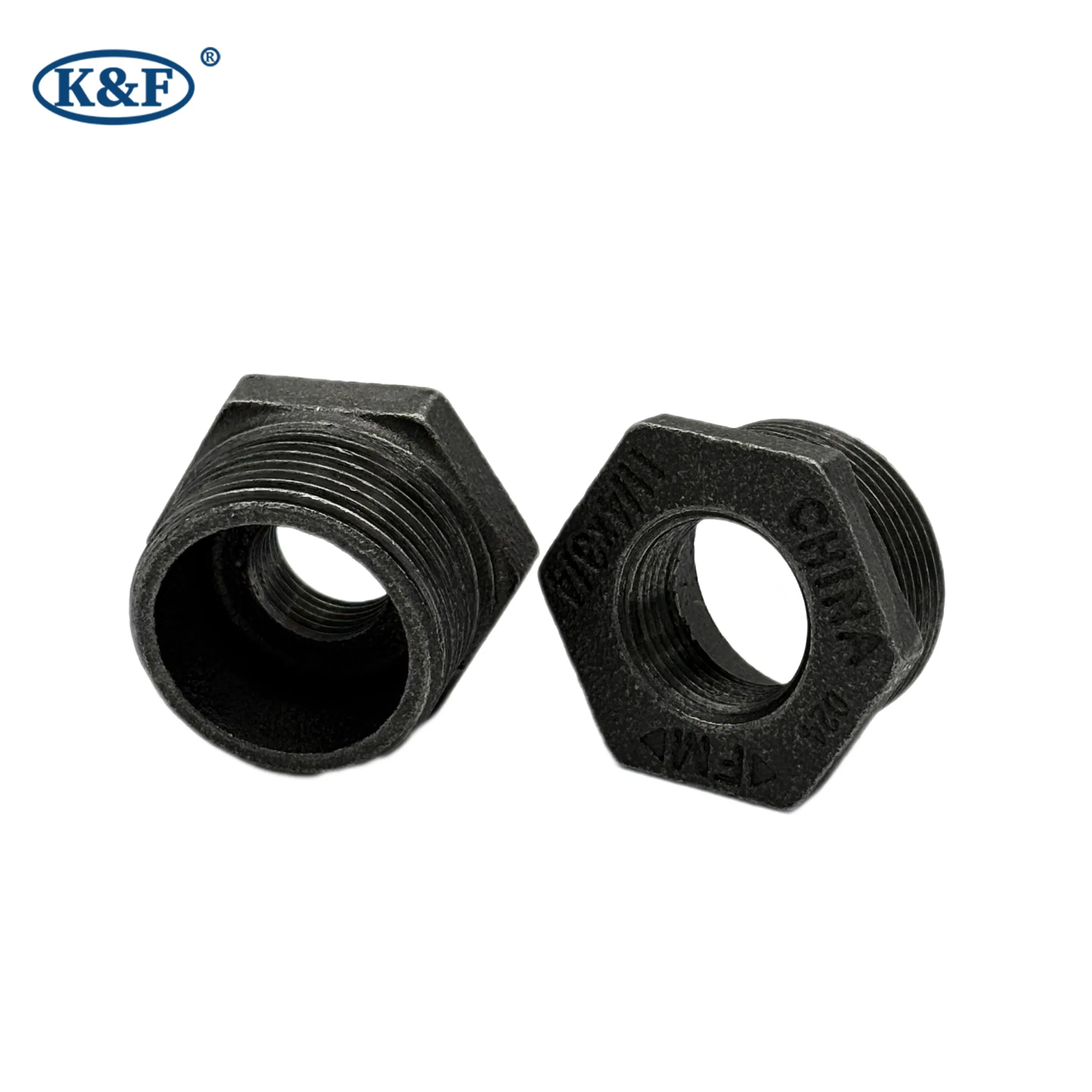 Kanaifu NPT BSPT Black Malleable Iron Mi Pipe Fitting Water Supply Bushing