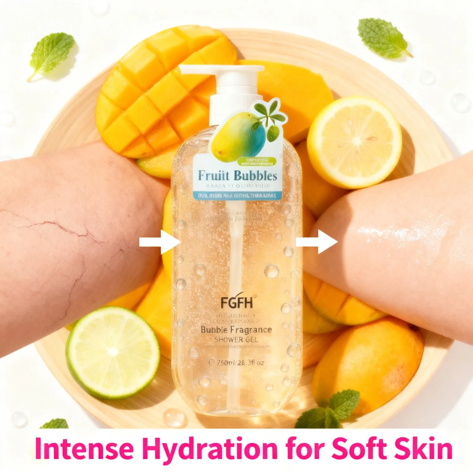 High Quality Body Wash 500ml Acid Floral Fruity Fragrance Organic Natural Shower Gel