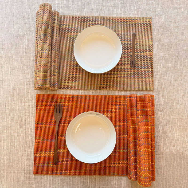 Heat Resistant Bamboo Dining Placemats Custom Woven Non-Slip Bowl Table Mats