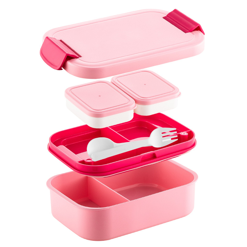 Practical Eco Friendly Plastic Lunch Box with Lid for Microwave Dishes