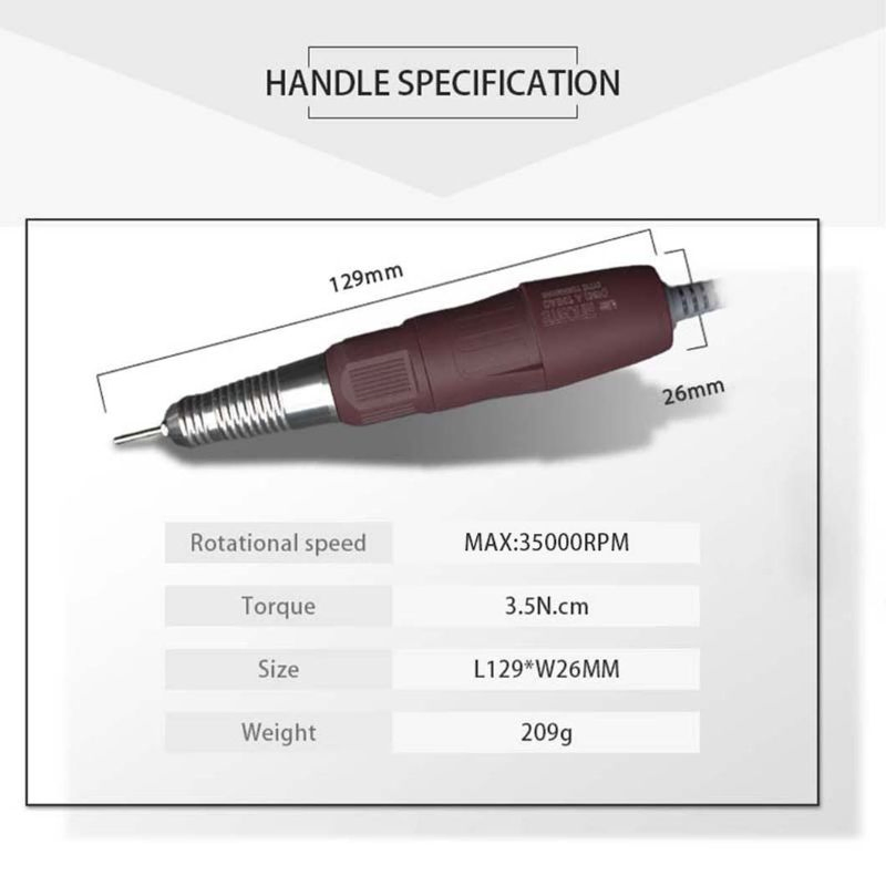 Electric Brushed Micromotor Strong 207 35000rpm Nail Drill Machine for Beauty Salon