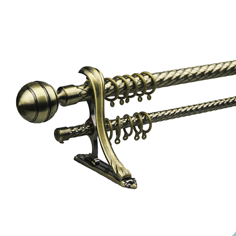 Black Double Pole Curtain Rods Decorative Curtain Rod Metal