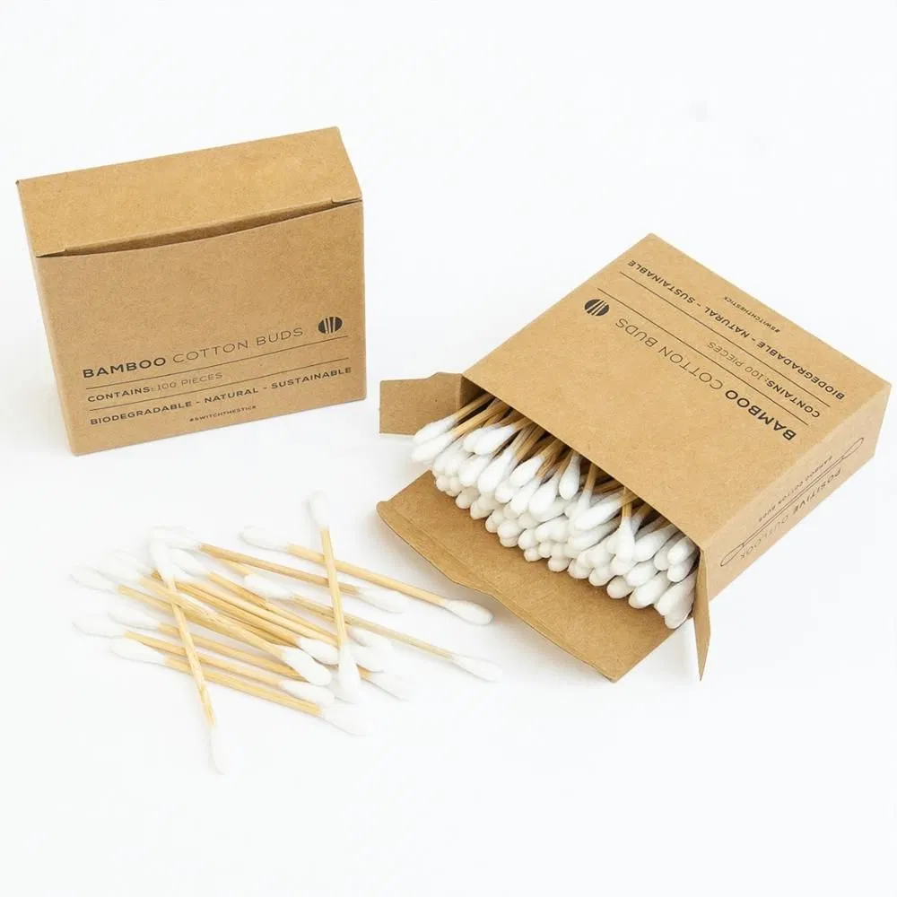200 PCS Bamboo Cotton Bud Recycling Package, Cotton Swab