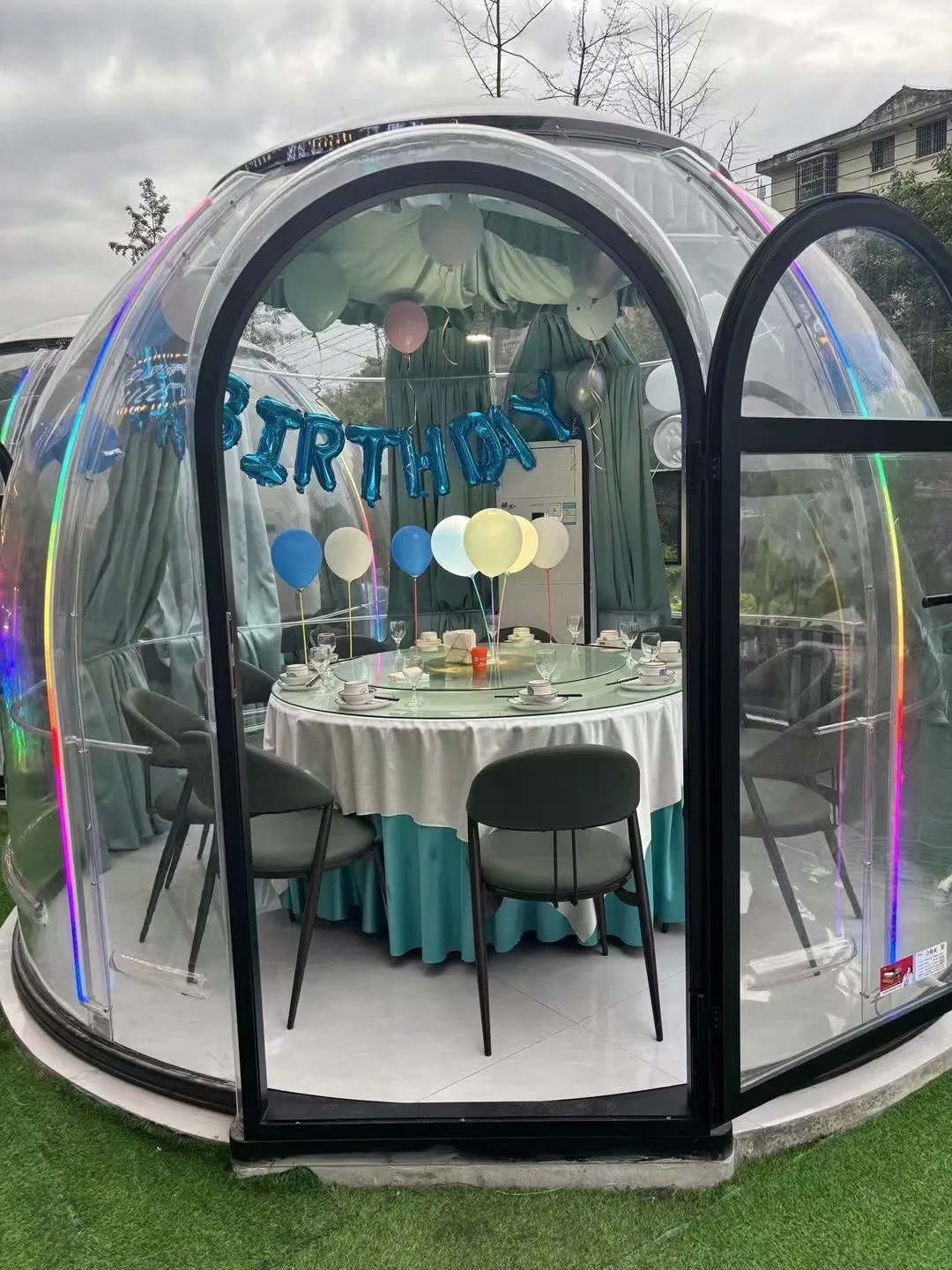 Diameter Can Be Customizable 6m to 30m Glass Dome Tents Aluminum Frame Tempered Glass Hotel Tent for Outdoor and Hotel