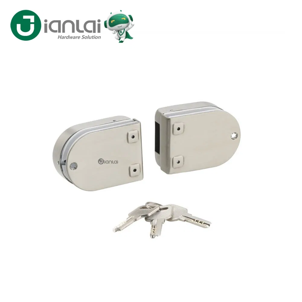 Office Glass Partition Anti-Theft Lock D Type No Drilling Glass Door Lock