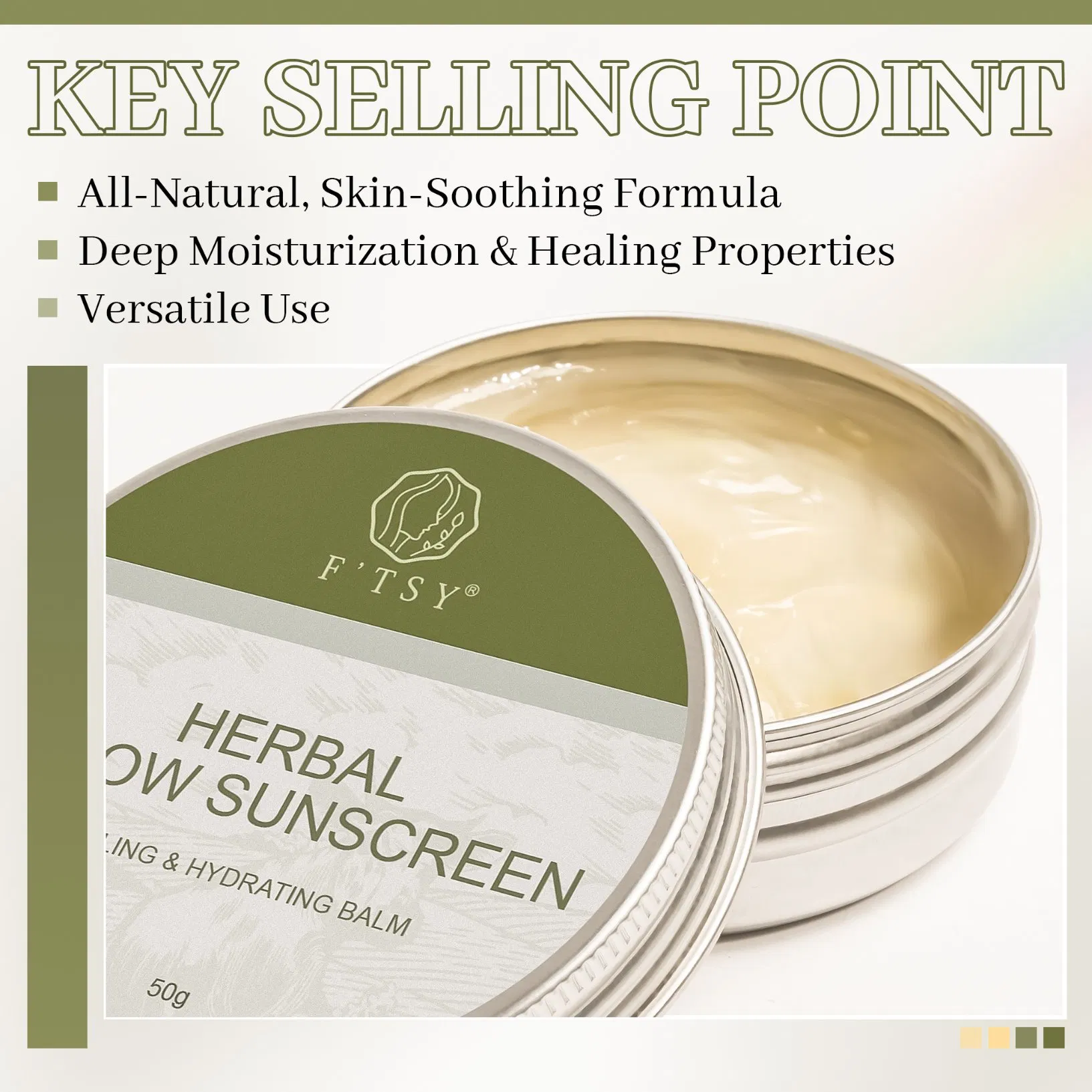 Wholesale Skin Care Natural Beef Tallow Honey Facial Kit Moisturizer Sunscreen Balm Lip Balm Soap 4 in 1 Tallow Skin Care Set