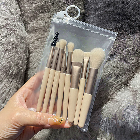 8 Makeup Brush Set Portable Short Super Soft Travel Installation